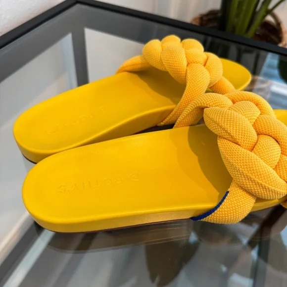 ROTHYS Women’s Bubble Slide Slip On Sandal in Canary Yellow Size 7.5 - Picture 2 of 14